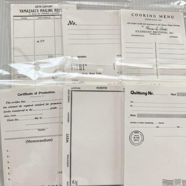 【134】メモ帳 6種 素材紙 ブック カード コラージュ 海外 シンプル