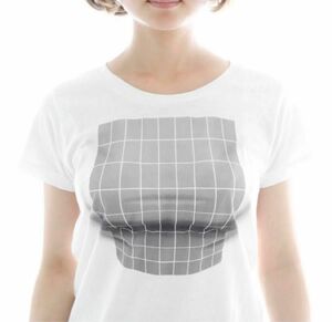 新品 トリックアート 妄想マッピングTシャツ　Illusion grid