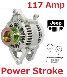 ◆◆◆ パワーストローク ★ 新品 1990-1998y 117アンペア ジープ ラングラー YJ TJ 59005685AB オルタネーター ダイナモ