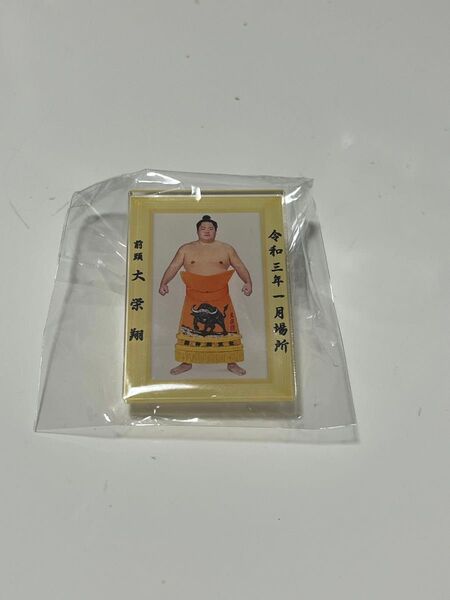大相撲 大栄翔 優勝額風アクリルバッチ UFOキャッチャー ガチャガチャ