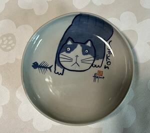  Okamoto . design [.... cat *...] large plate ( all . kind ) Seto . made in Japan * used 