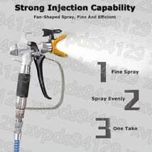エアレスペイントスプレー、調整可能なスプレー圧力高圧壁ペイントスプレー、分散/ラテックスペイント用の圧力ゲージ付き 110V_画像4