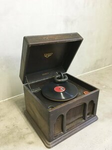  Japan . compilation antique Victor hand winding gramophone wooden 1930 year pcs made Victer Victrola J1-50 30076 Junk Showa Retro store furniture 6675mizYK