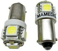 まめ電(MAMEDEN) BA9s G14 LED 5050SMD ピン角180°シングル 3チップ 2個セット (ホワイト)