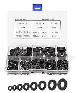 ナイロンフラット 500個入り フラット ワッシャー 平座金 M2~M10（M2 M2.5 M3 M4 M5 M6 M8 M10）