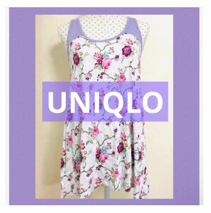 UNIQLOユニクロ　greengate グリーンゲイト　花柄タンクトップ　チュニック丈　