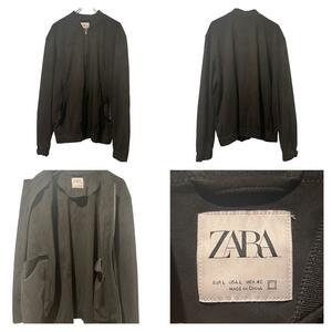 極美品ZARA ザラ　スエードブルゾン　ジャケット　黒　ブラック　Lサイズ