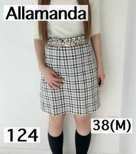 【 allamanda 】アラマンダ チェック スカート サイズ 38 M 着画