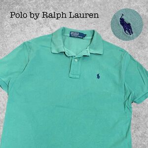 A358★Polo by Ralph Lauren ポロ バイ ラルフローレン★グリーン緑色 ポニーロゴ刺繍 半袖 ポロシャツ S