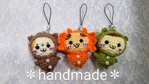  hand made knitting * strap 3 piece collection * pyjamas party :si-sa-&.. manju & sea otter manner 