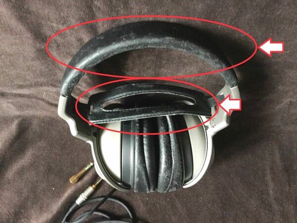 【専用（売約済み）】　SONY　MDR-CD3000　ヘッドバンド・アジャスターバンド　本革　交換　ブラック