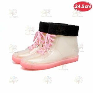 お洒落☆スニーカー レインブーツ K-388【24.5cm】長靴 レディース 女の子 雨靴 梅雨