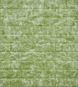 【10枚】話題の♪ 3D クッション 壁 シール 大理石×深緑マーブル レンガ調 糊付き リメイク 70×77cm 耐水 抗菌 DIY