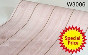 特売！木目調 赤 ピンク w3006 DIY 壁紙シール アンティーク 木目 板 柄 ウォールステッカー 防水 45cm×10m はがせる
