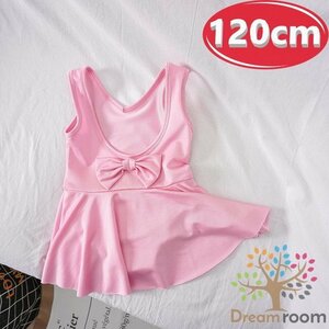 【120cm】Backリボン ワンピース 水着 ピンク 子供服 女の子 韓国子供服 ビーチ 海 プール K-205