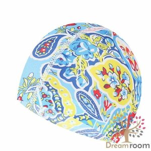 【K-201-05】Tropical デザイン スイムキャップ 水着 柄 帽子 子供～大人 兼用 ビーチ 海 プール 水泳キャップ