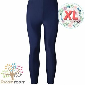 men's スイムウェアー ラッシュガード ロングパンツ 無地 【ネイビー XL】 K-245 水着 ボトム 水泳 競泳 レギンス