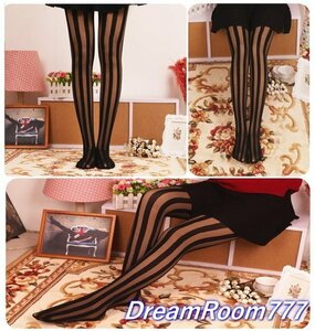 SEXY stripe tights stockings black net tights 