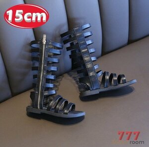 kids gladiator sandals [ black 15cm] Korea child clothes Kids boots for children girl 