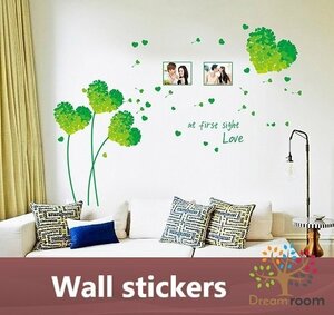 Art hand Auction Heart x Clover Green Extra Large 3D Wall Sticker Removable Stylish Wallpaper Deco Sticker Waterproof DIY Wall Floor Furniture Interior Forest Leaf, furniture, interior, Interior accessories, others