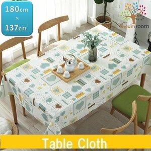  tablecloth Random Heart PVC made waterproof . oil processing rectangle 180cm×137cm Rancho n tea mat table linen set I-016