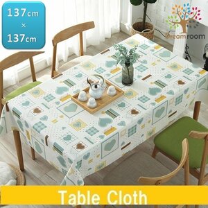  tablecloth Random Heart PVC made waterproof . oil processing square 137cm×137cm Rancho n tea mat table linen set I-016