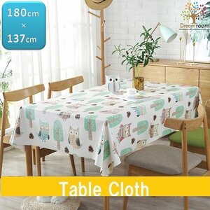  tablecloth owl PVC made waterproof . oil processing rectangle 180cm×137cm Rancho n tea mat table linen set I-012