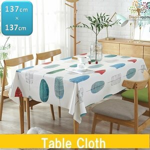  tablecloth leaf PVC made waterproof . oil processing square 137cm×137cm Rancho n tea mat table linen set I-014