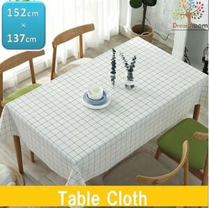  tablecloth white black .. pattern PVC made waterproof . oil processing rectangle 152cm×137cm Rancho n tea mat table linen set I-007