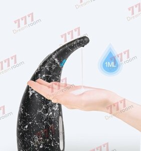 自動 ソープ ディスペンサー 300ml 【06大理石柄ブラック】 オート タッチレス 非接触 手洗い石鹸 食器用洗剤 洗濯洗剤 多用途