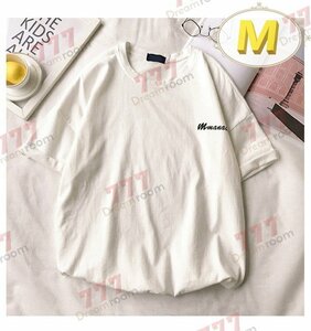 ワンポイントロゴ ビッグTシャツ 【ホワイト M】 半袖 K-324