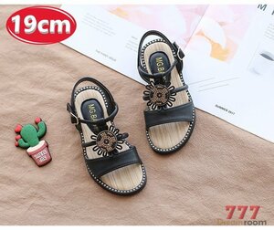 kids バックル リゾートサンダル 【ブラック 19cm】 韓国子供服 キッズ ビーチサンダル 子供用 女の子