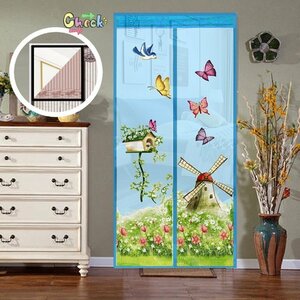  automatic opening and closing * anywhere installation OK! screen door curtain 120cm×150cm magnet mosquito . insect touch fasteners eyes .. insect repellent net I-040