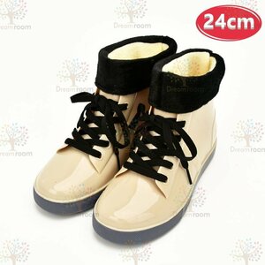  stylish * sneakers rain boots K-395[24cm] boots lady's girl rain shoes rainy season 