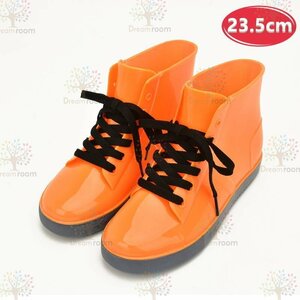  stylish * sneakers rain boots K-385[23.5cm] boots lady's girl rain shoes rainy season 