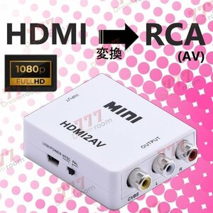 hdmi to rca AV 変換コンバーター ホワイト コンポジット 変換アダプタ　三色端子 ３ピン av端子 3色ケーブル PS3 PS4 Xbox USB給電