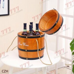  jujube. tree wooden wine barrel bottle stand equipment ornament . wine holder bar handcraft preservation gift wedding [D-101]