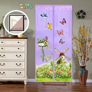  automatic opening and closing * anywhere installation OK! screen door curtain 100cm×210cm magnet mosquito . insect touch fasteners eyes .. insect repellent net I-041