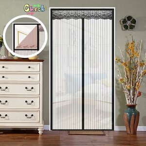  automatic opening and closing * anywhere installation OK! screen door curtain 80cm×210cm magnet mosquito . insect touch fasteners eyes .. insect repellent net I-037