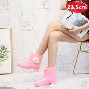 Cute* design rain boots K-340[23.5cm] boots lady's girl rainy season 