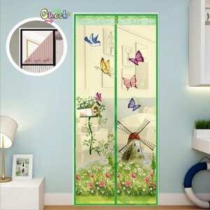  automatic opening and closing * anywhere installation OK! screen door curtain 90cm×210cm magnet mosquito . insect touch fasteners eyes .. insect repellent net I-042