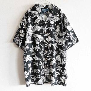 [ атмосфера выдающийся ]POLO RALPH LAUREN [ искусственный шелк гавайская рубашка ]M Polo Ralph Lauren черный u2405097