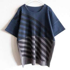 【美品】 HOMME PLISSE ISSEY MIYAKE【プリーツ カットソー】 オムプリッセ イッセイミヤケ 2405293