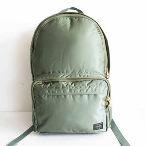 【極美品/完売品】　PORTER 【タンカー リュック】 ポーター セージグリーン バックパック デイパック TANKER BAG 622-76674 u2405101