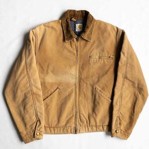 【70s~80s/雰囲気抜群】Carhartt【デトロイトジャケット】40 ベージュ ダック カーハート ブランケット 古着 u2405117