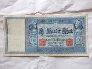 大型紙幣ドイツ 100マルク 1910年 ハイパー インフレ