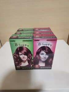 B happy●ヘアカラークリーム 4M 4R 各3箱　計6箱セット●新品未開封訳あり　ヘアカラー剤　韓国　コスメ　ビーハッピー