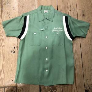 cootie クーティ　GLORY BOUND ボーリングシャツ　半袖 ボウリングシャツ　small 日本製　オープンカラー　チェーン刺繍