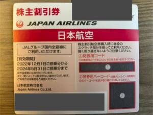 【1枚】JAL 株主優待券 コード通知のみ　2024年5月末搭乗有効 日本航空 50%割引