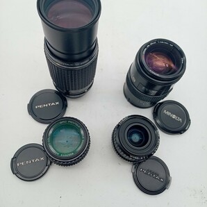 大村4月No.72 カメラ レンズ PENTAX MINOLTA ペンタックス ミノルタ 4点まとめて 動作未確認 カメラレンズ ブラック の画像1